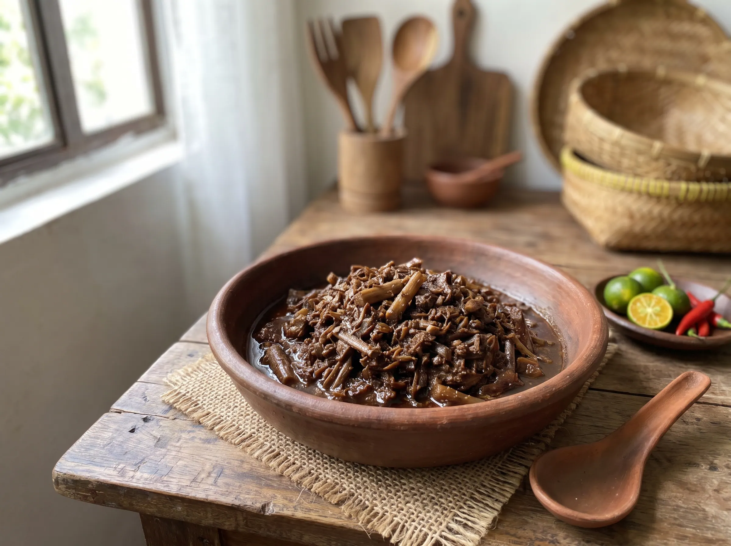 Vunes, dried minced taro stalks